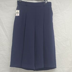 midi skirt skort navy blue pleated NWT